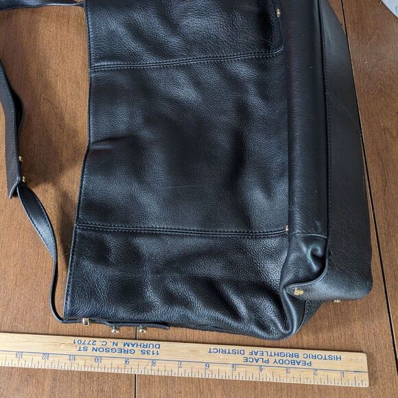 Vince Camuto Black 100% Leather Large Hobo Purse Handbag Carry All 13x11‎ - Picture 2 of 7